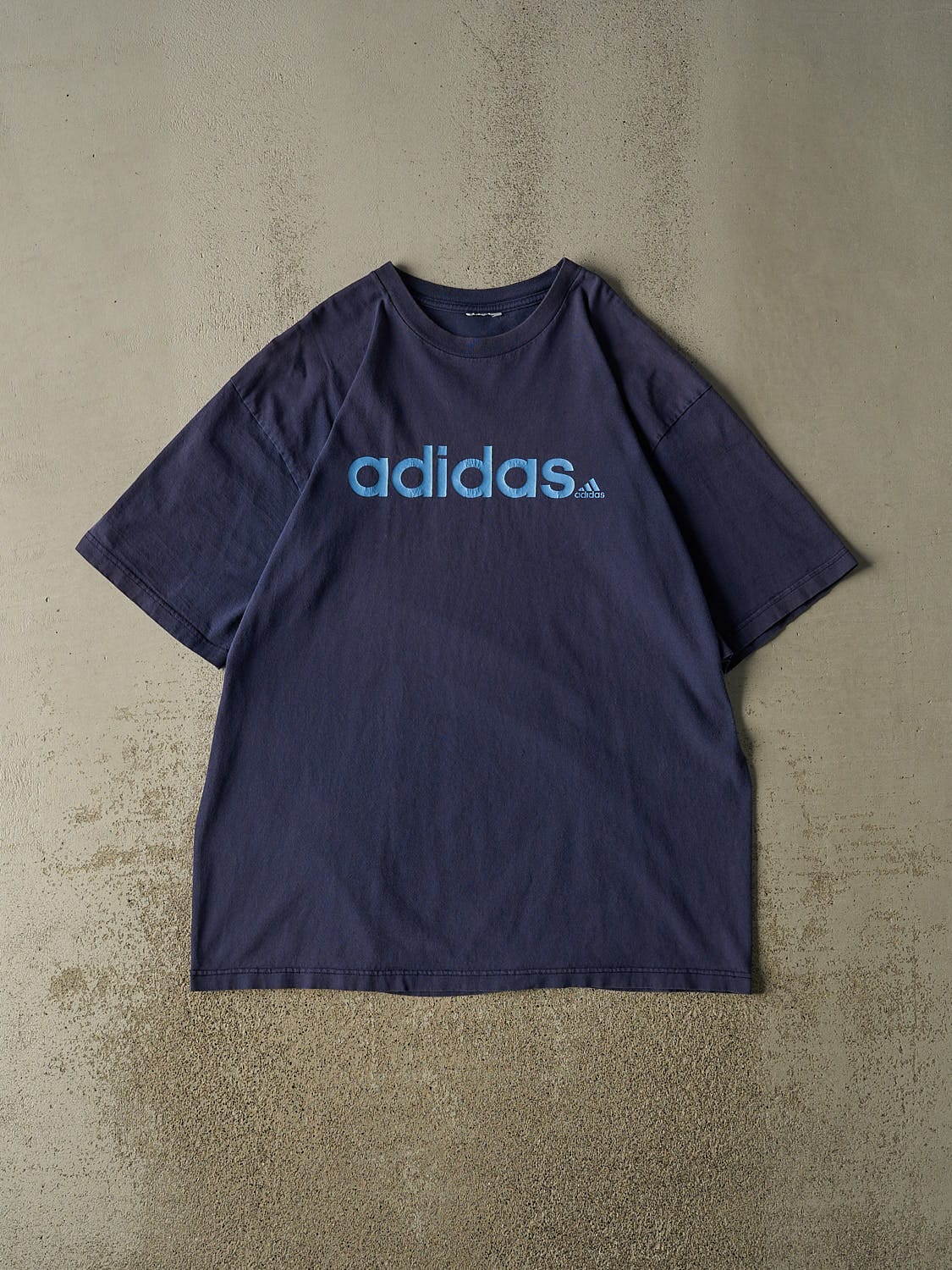 Vintage 90s Navy Blue Adidas Logo Tee (XXL)