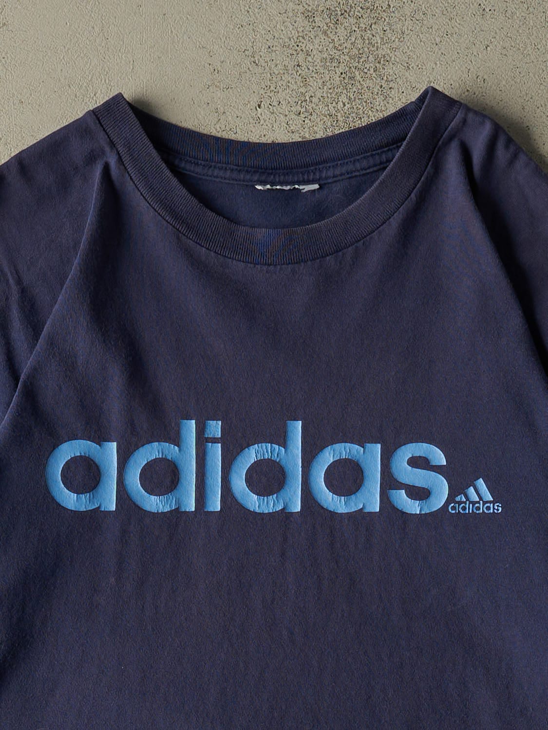 Vintage 90s Navy Blue Adidas Logo Tee (XXL)