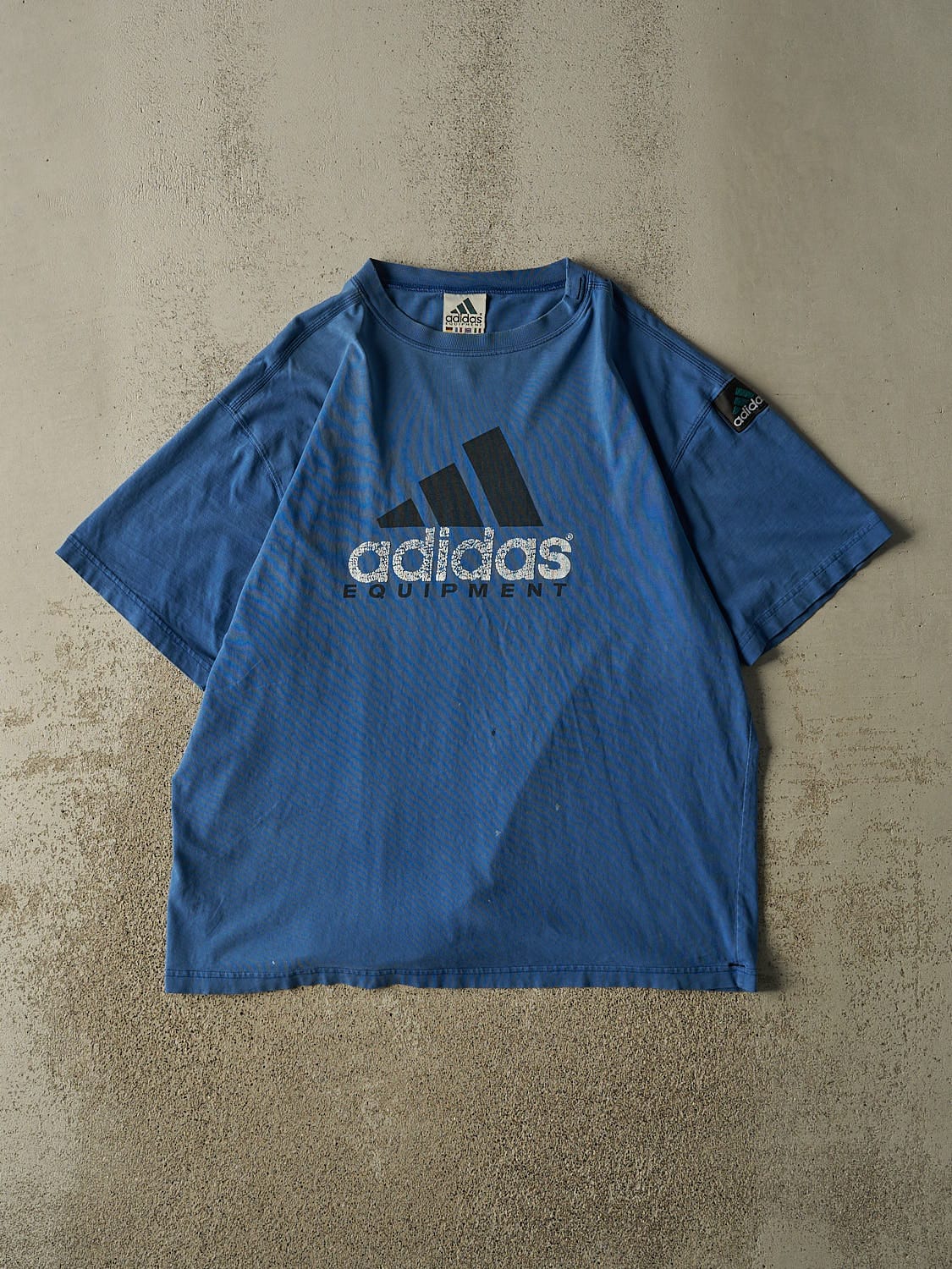 Vintage 90s Faded Blue Adidas Equipment Tee (XL/XXL)