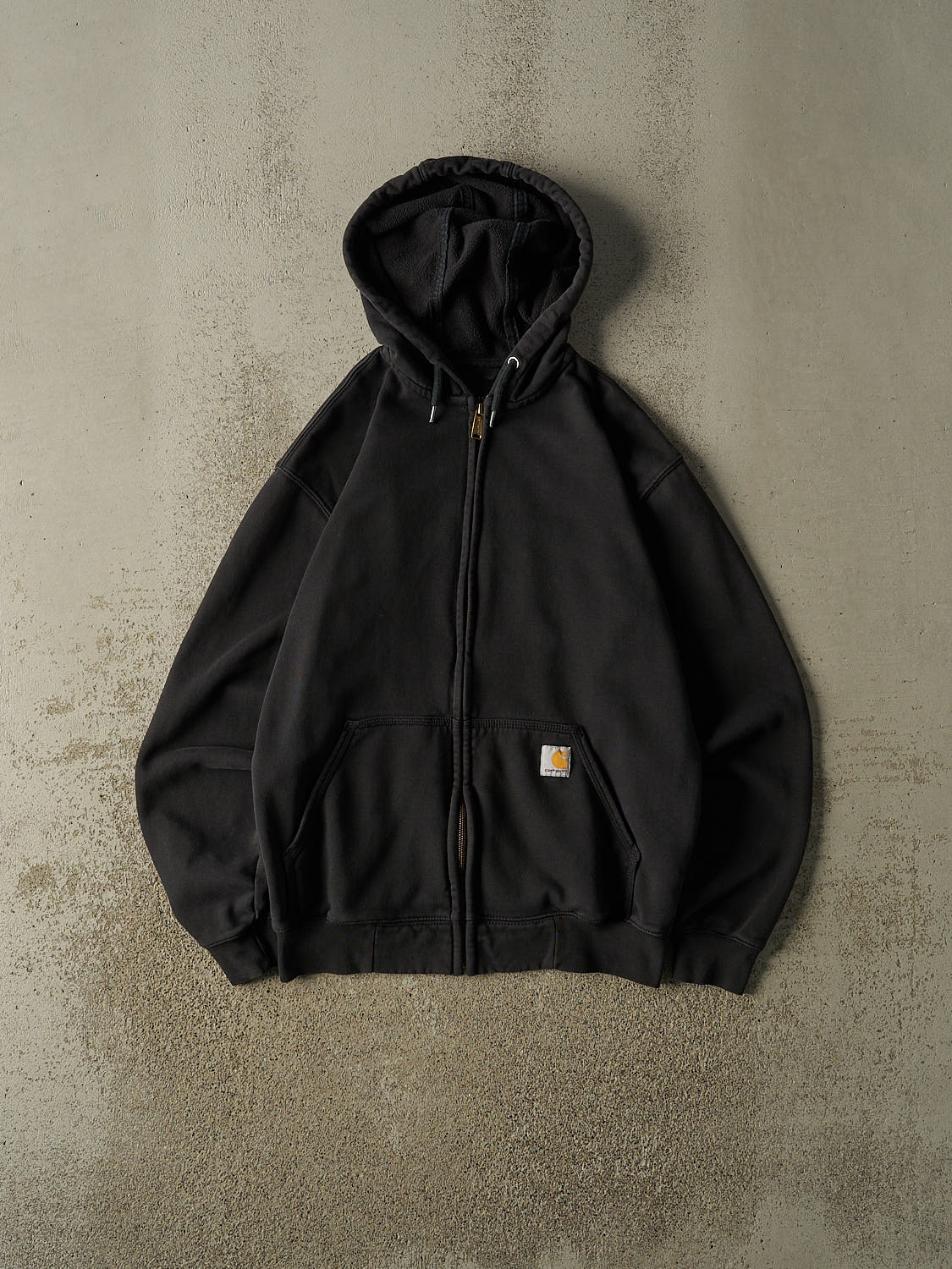 Vintage Y2K Faded Black Carhartt Zip Up Hoodie (M/L)