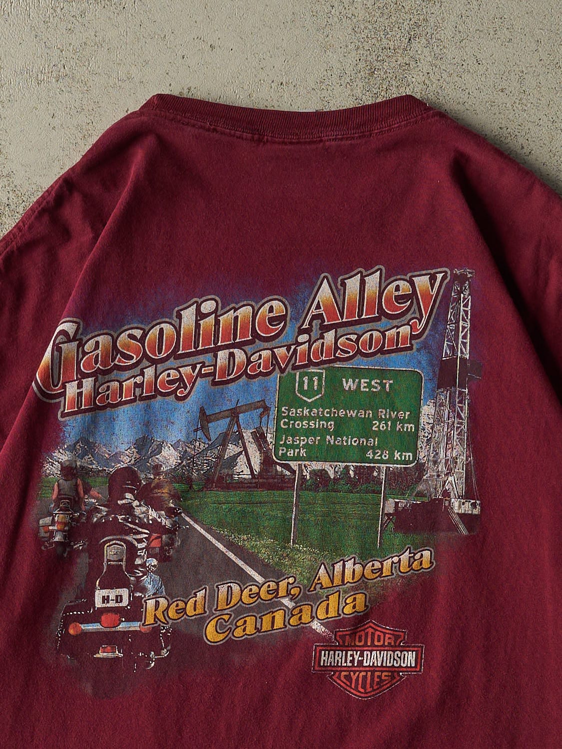 Vintage Y2K Red Harley Davidson Red Deer Alberta Tee (XL/XXL)
