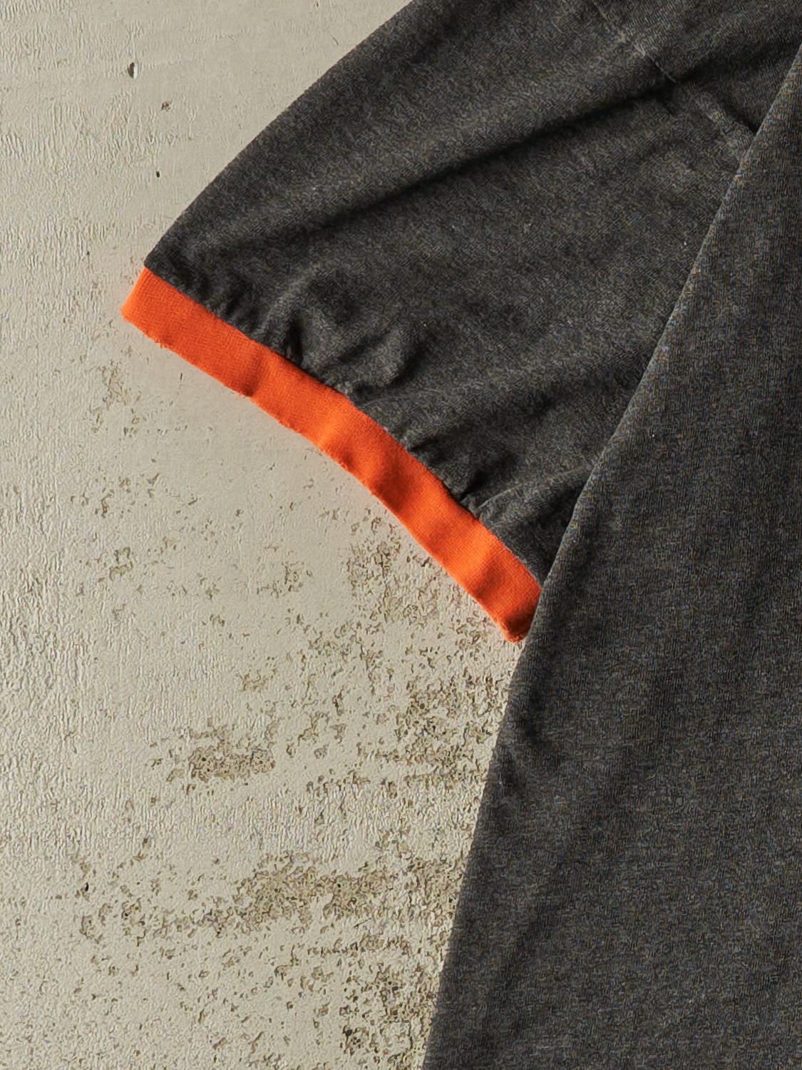 Vintage Y2K Charcoal Grey Nike Embroidered Ringer Tee (XL)
