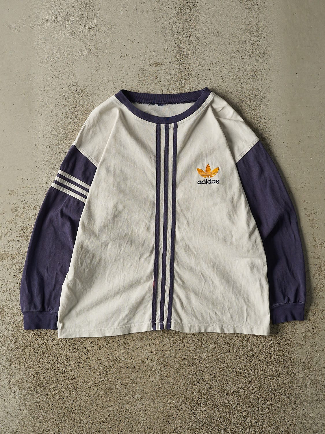 Vintage 90s White Adidas Embroidered Long Sleeve (S/M)