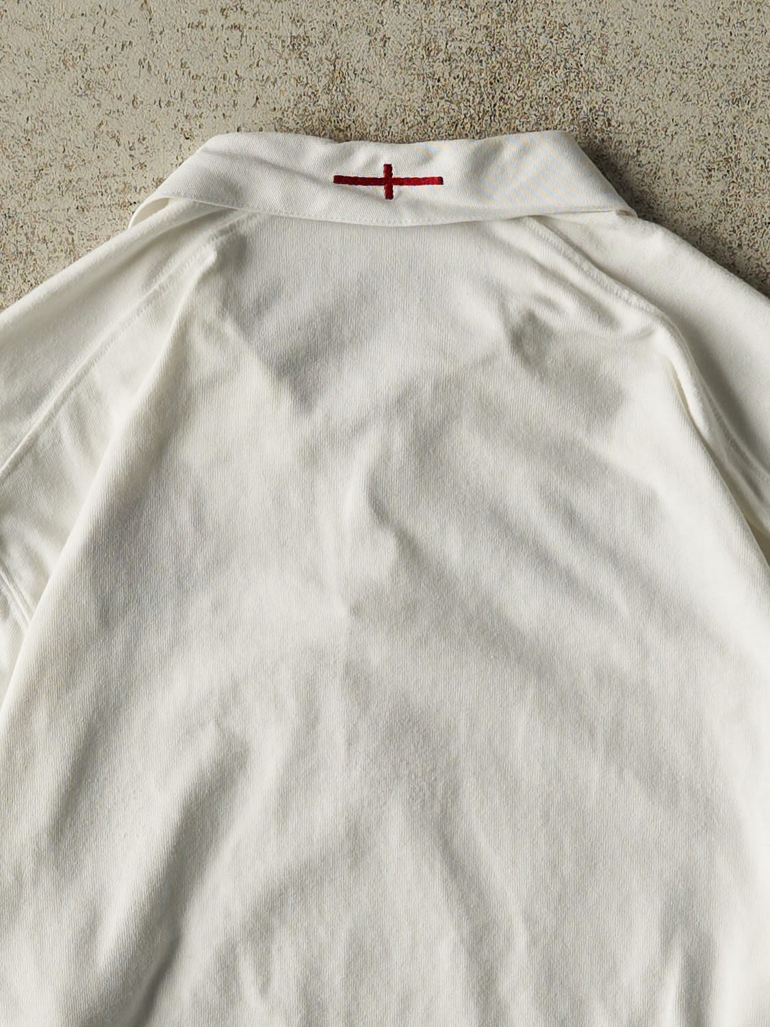Vintage 15' White Rugby World Cup Quarter Button Long Sleeve (L/XL)