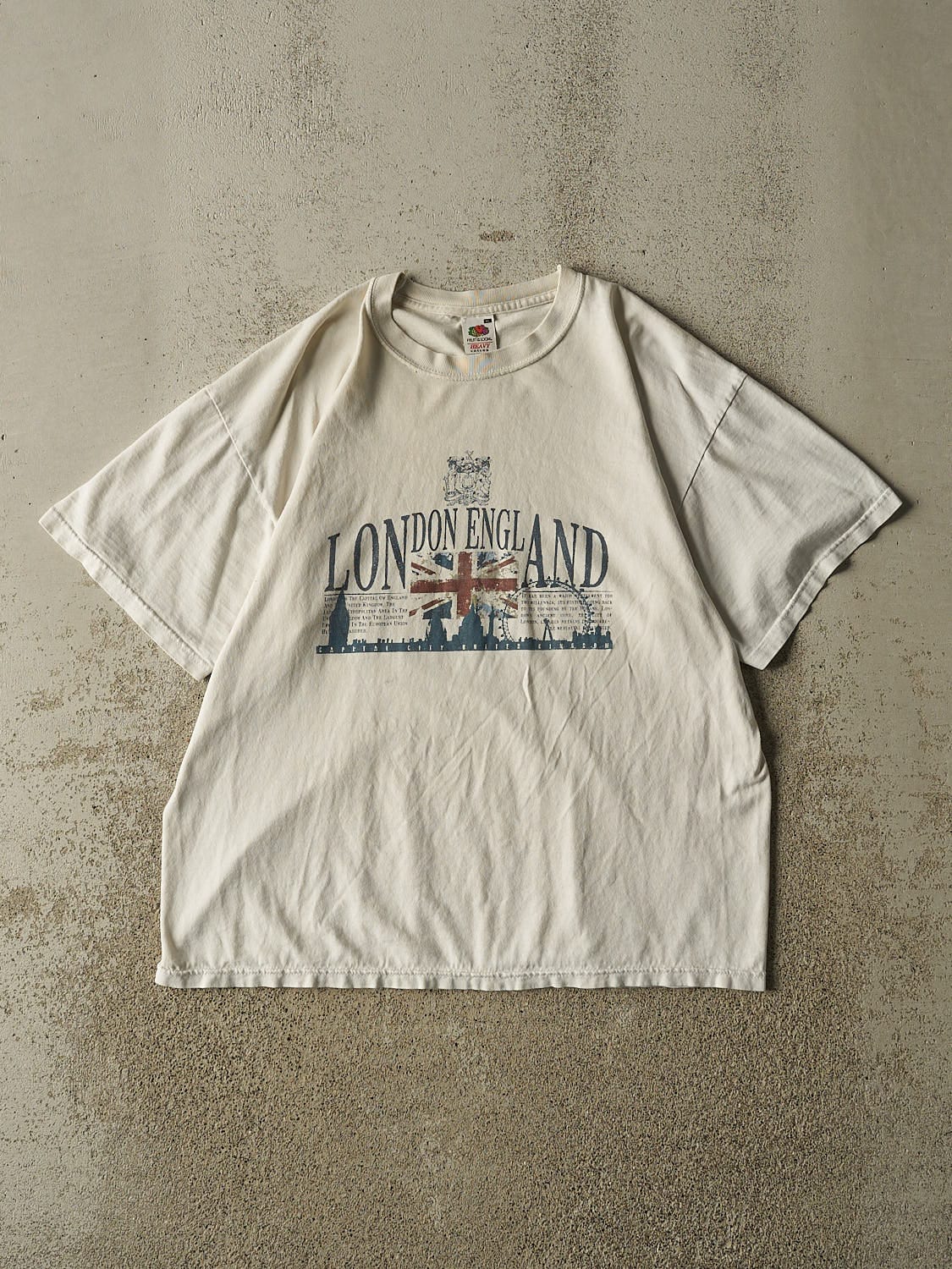 Vintage Y2K Beige London England Tee (M/L)