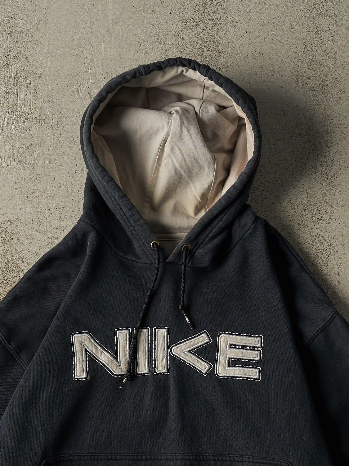 Vintage Y2K Faded Black Nike Embroidered Hoodie (L)