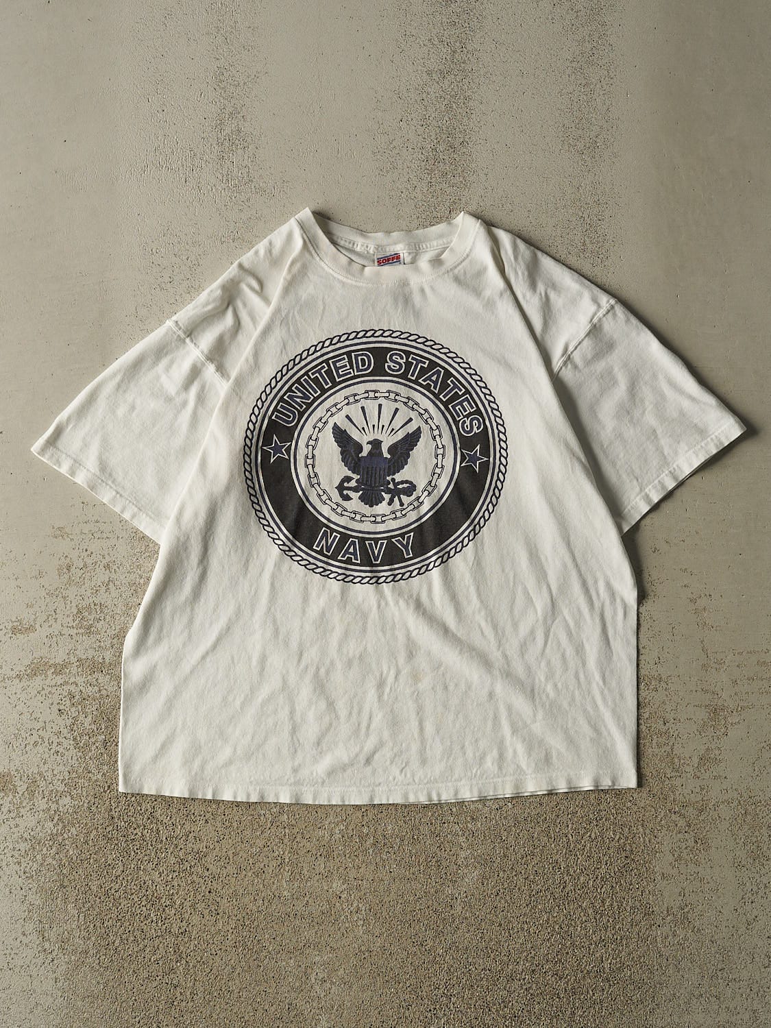 Vintage 90s White United States Navy Tee (L/XL)
