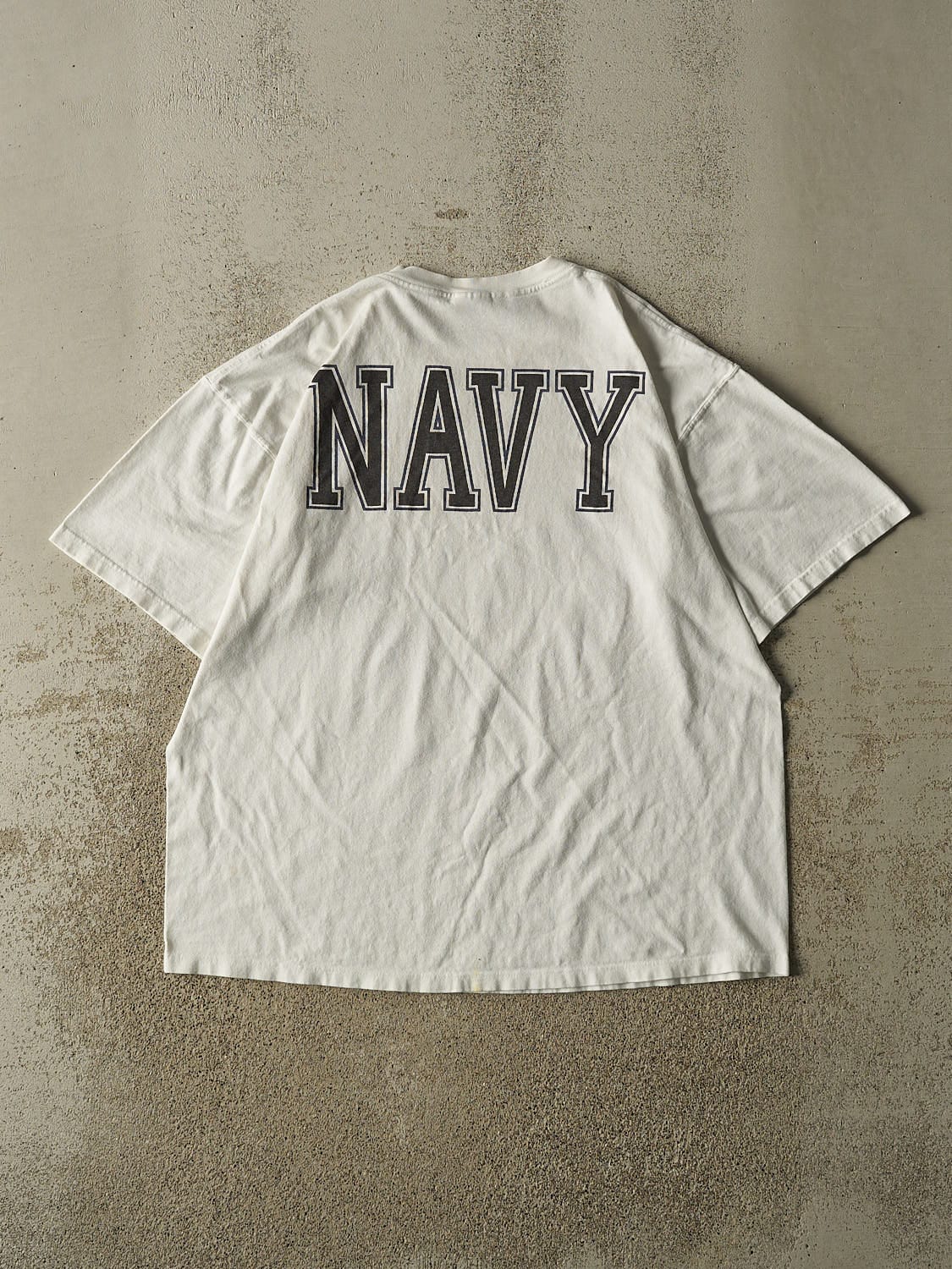 Vintage 90s White United States Navy Tee (L/XL)