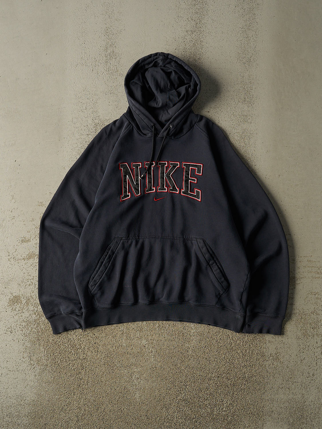 Vintage Y2K Faded Black Nike Embroidered Hoodie (M)