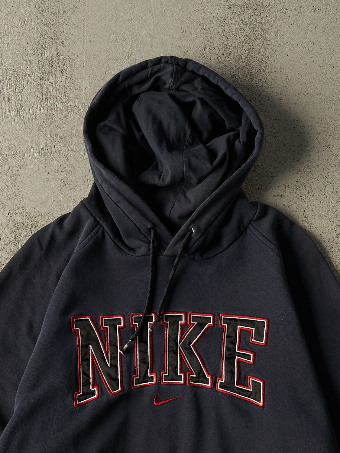 Vintage Y2K Faded Black Nike Embroidered Hoodie (M)
