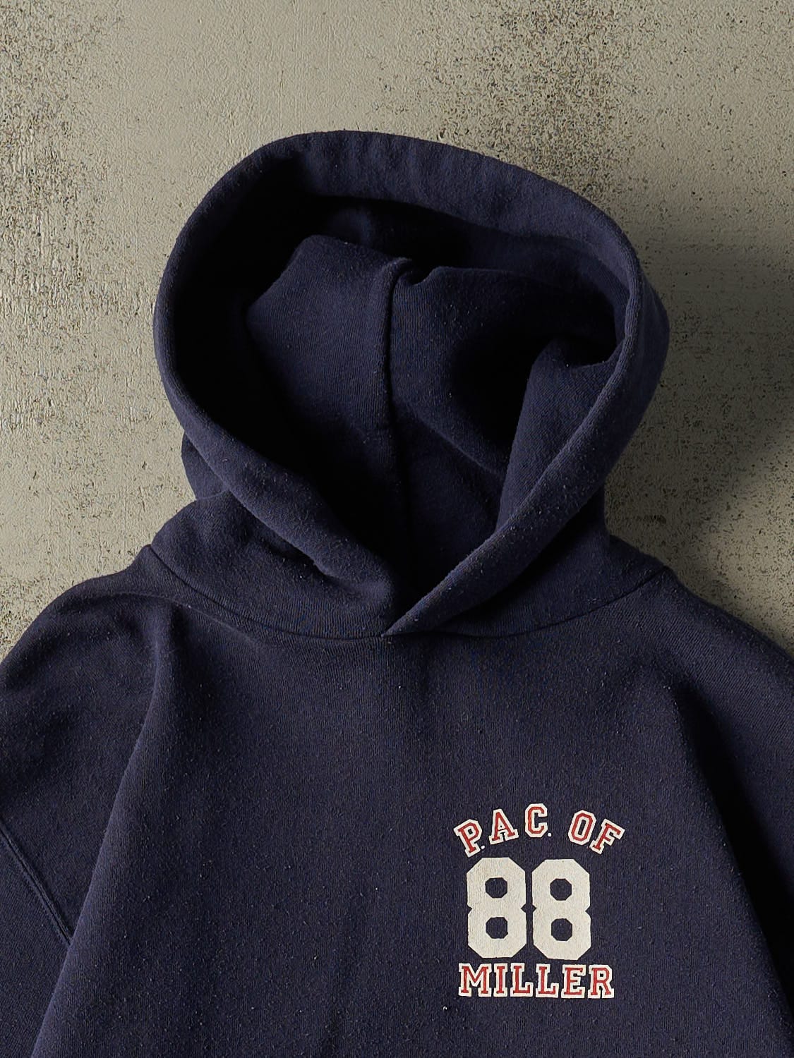 Vintage 80s Navy Blue Russell Athletic Pac of Miller Hoodie (M)