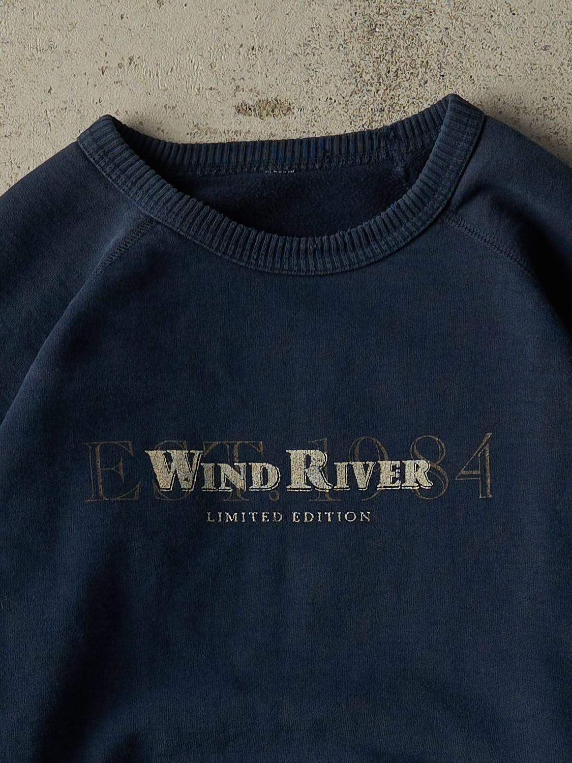 Vintage 90s Navy Blue Wind River Limited Edition Crewneck (XL)