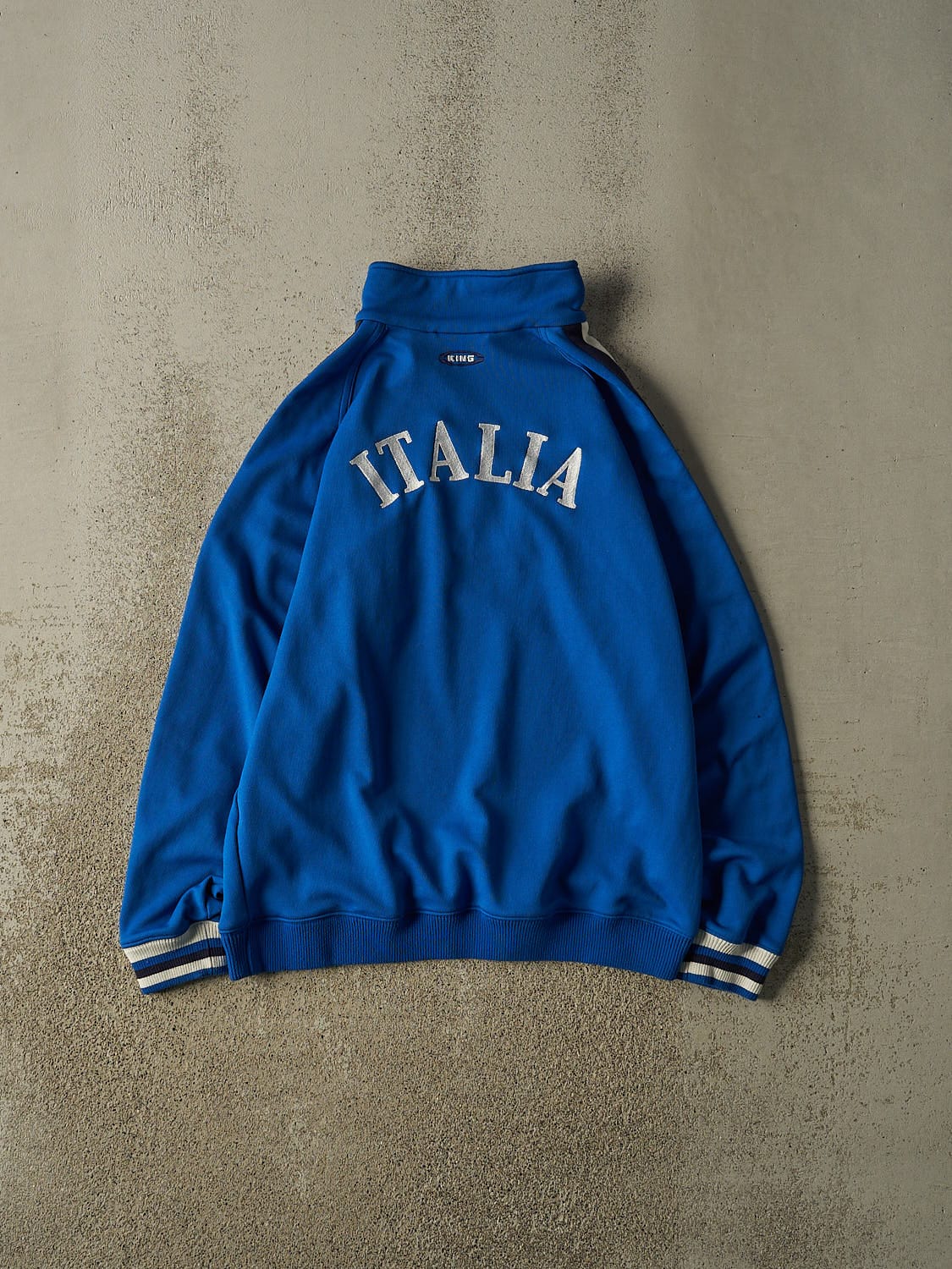 Vintage Y2K Blue Puma Italy Soccer Quarter Zip Track Sweater (M/L)
