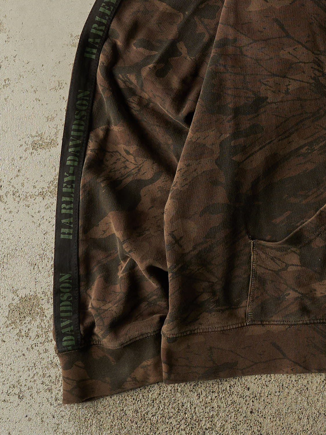 Vintage Y2K Camo Harley Davidson Embroidered Zip Up Hoodie (XXL/XXXL)