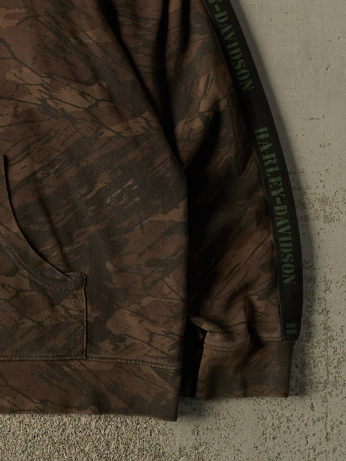 Vintage Y2K Camo Harley Davidson Embroidered Zip Up Hoodie (XXL/XXXL)