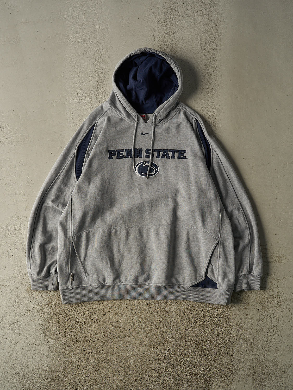 Vintage Y2K Grey Penn State University Nike Middle Swoosh Hoodie (XL/XXL)