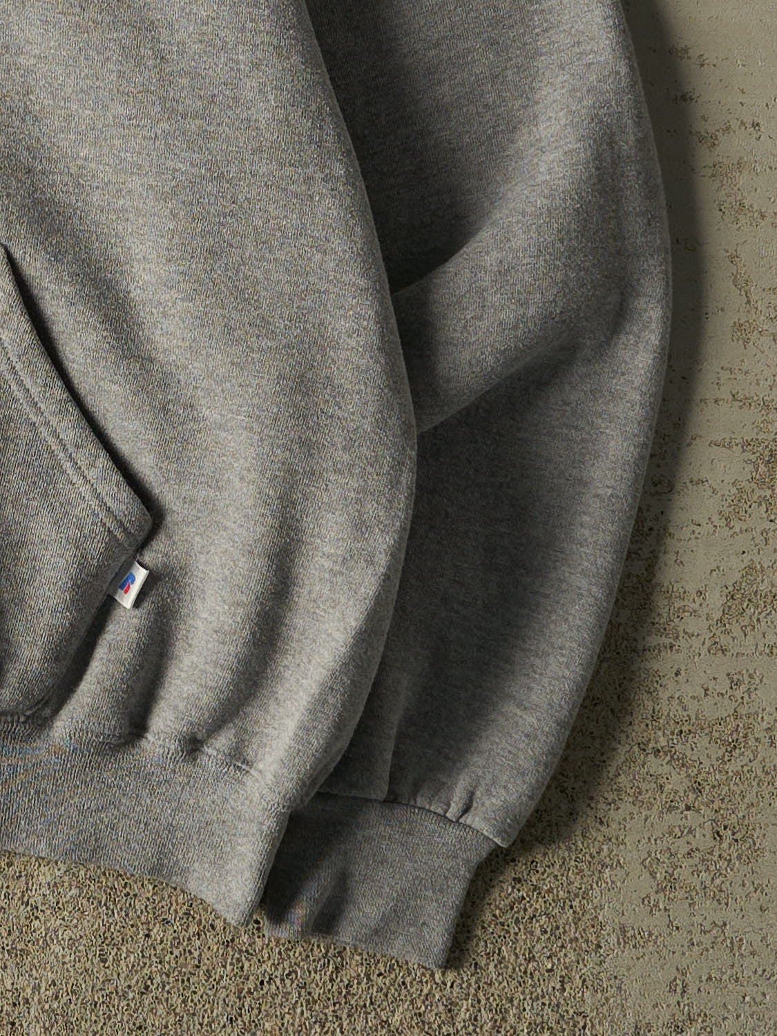 Vintage Y2K Grey Russell Athletic Blank Hoodie (M)