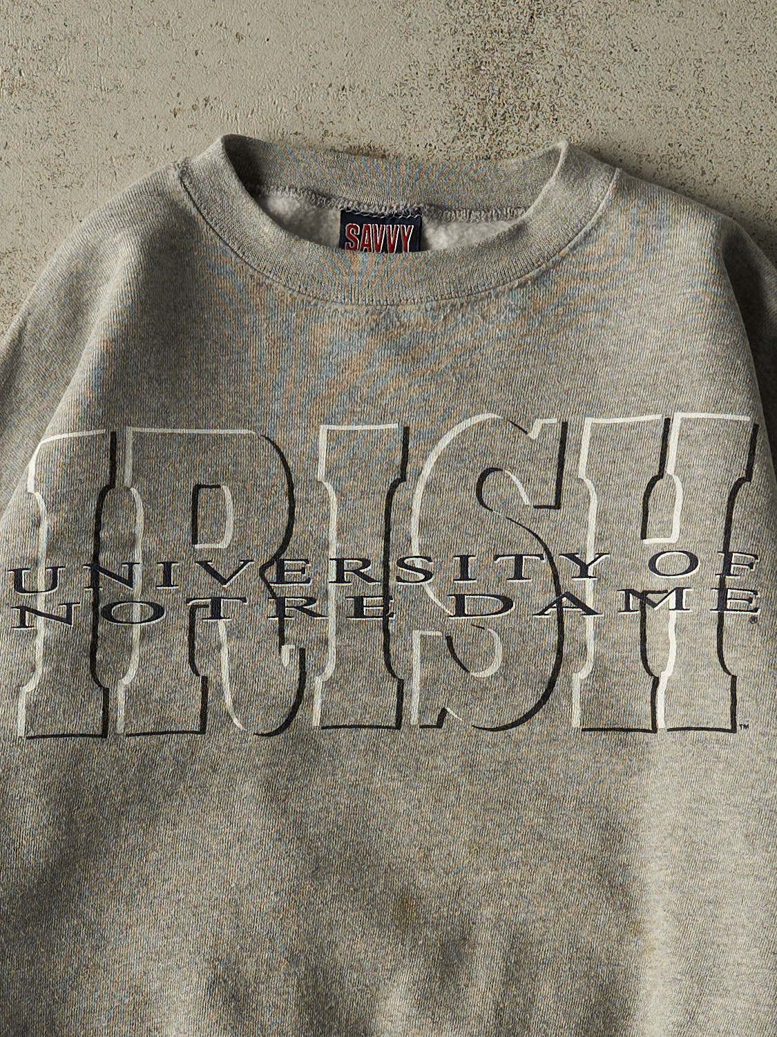 Vintage 90s Grey University of Notre Dame Crewneck (L/XL)