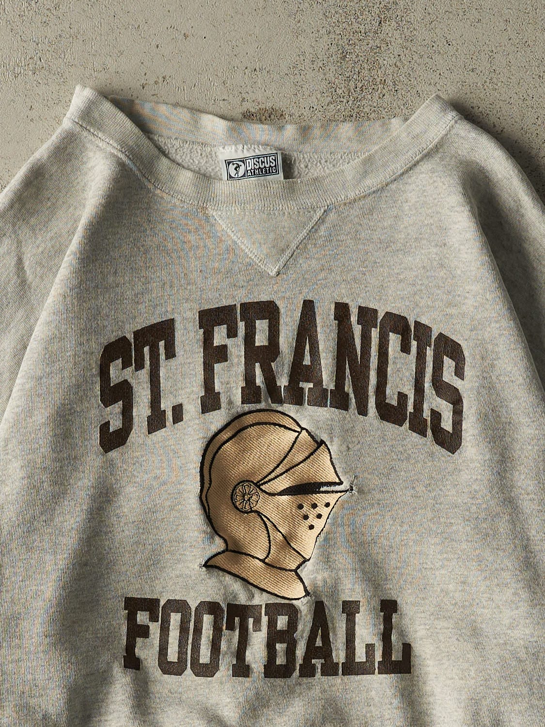 Vintage 90s Grey St. Francis Football Embroidered Crewneck (XL/XXL)