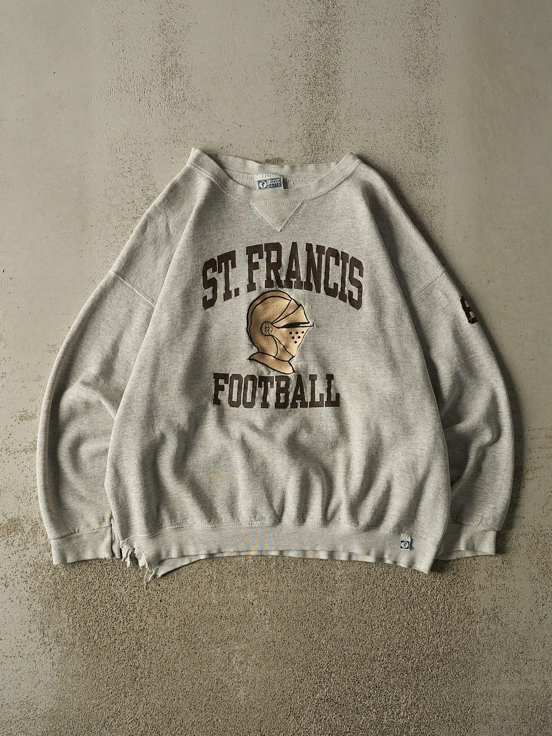 Vintage 90s Grey St. Francis Football Embroidered Crewneck (XL/XXL)