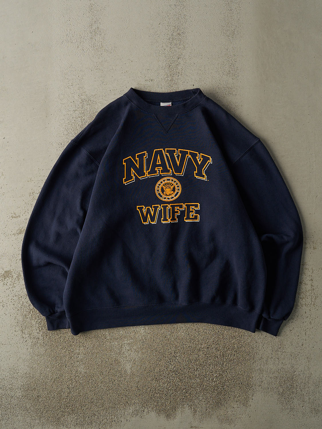 Vintage 90s Navy Blue US Navy Wife Crewneck (XL/XXL)