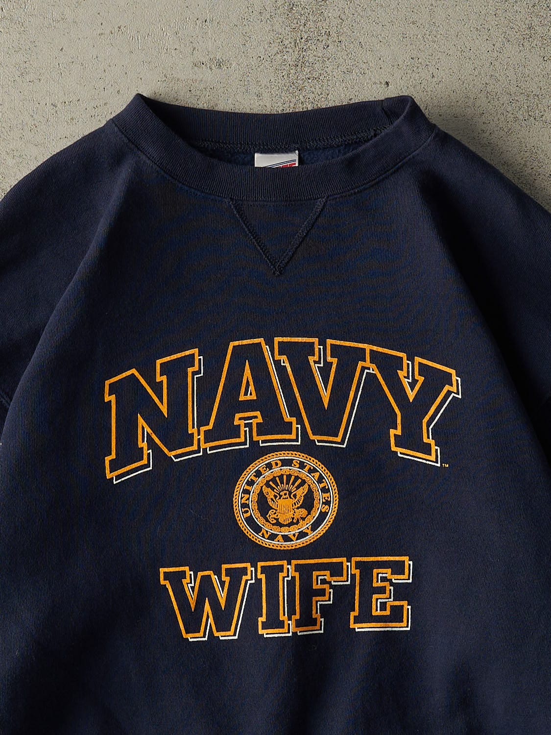 Vintage 90s Navy Blue US Navy Wife Crewneck (XL/XXL)