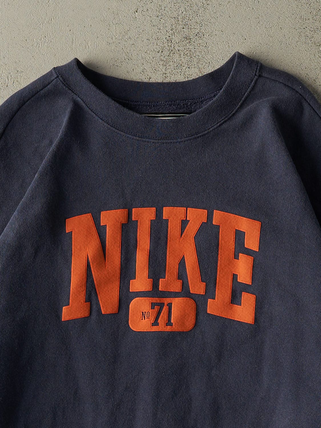 Vintage Y2K Navy Blue Nike Logo Crewneck (XXL)