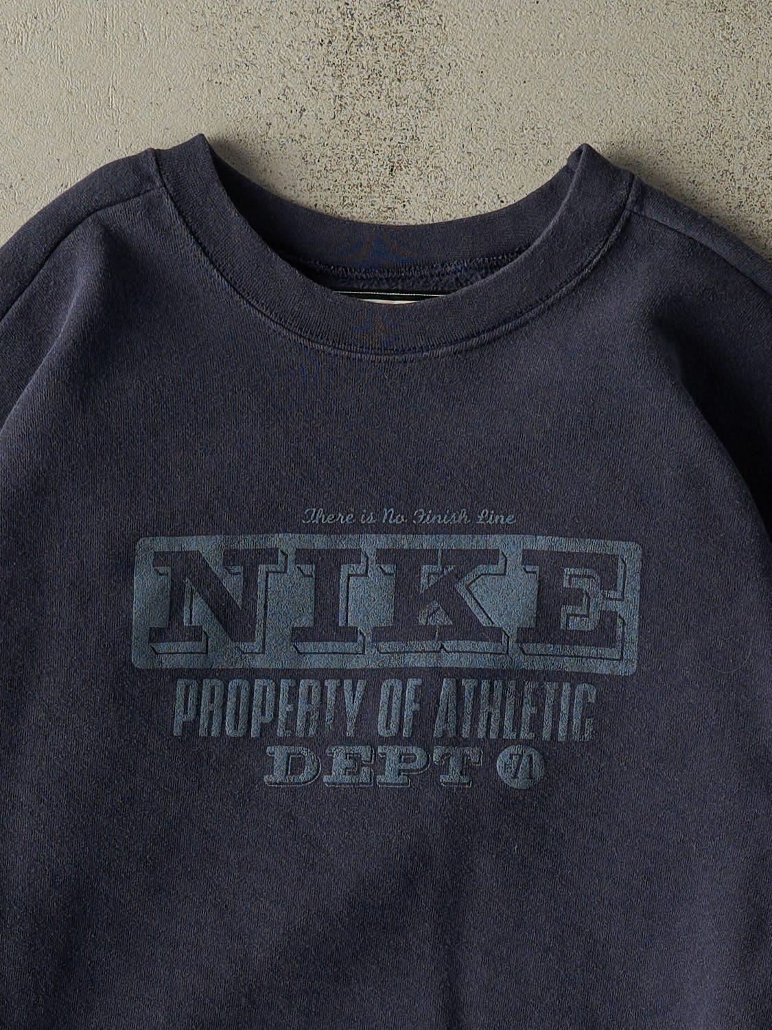 Vintage Y2K Navy Blue Nike Logo Crewneck (XXL)