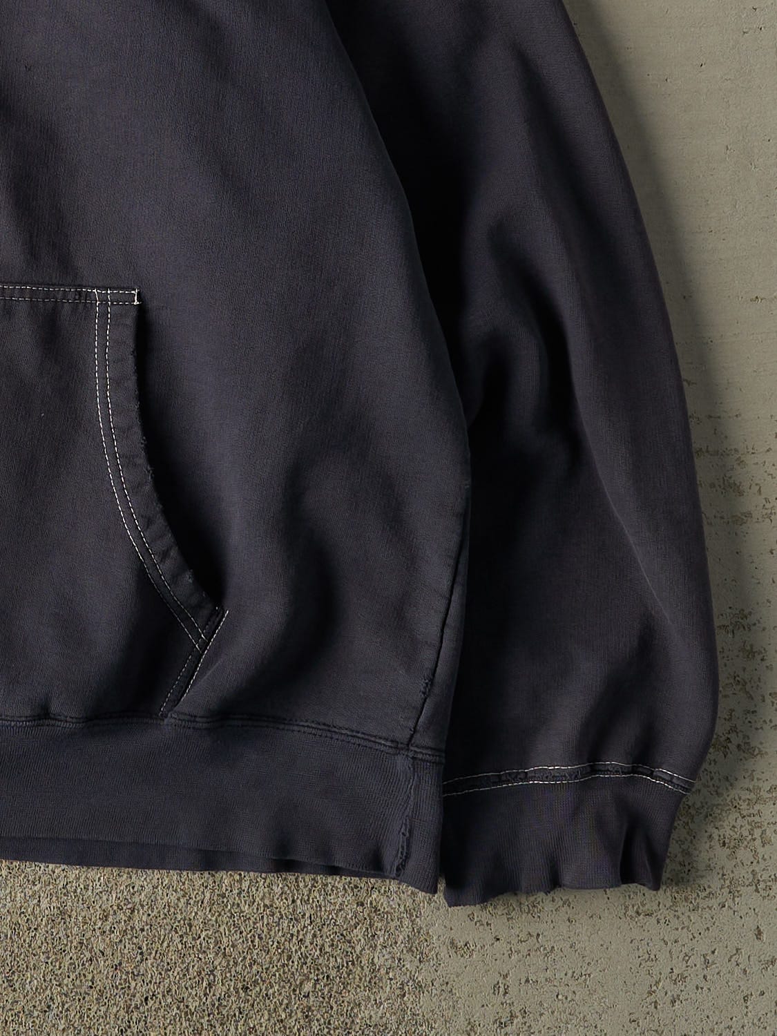 Vintage Y2K Navy Blue Bum Equipment Embroidered Hoodie (L)