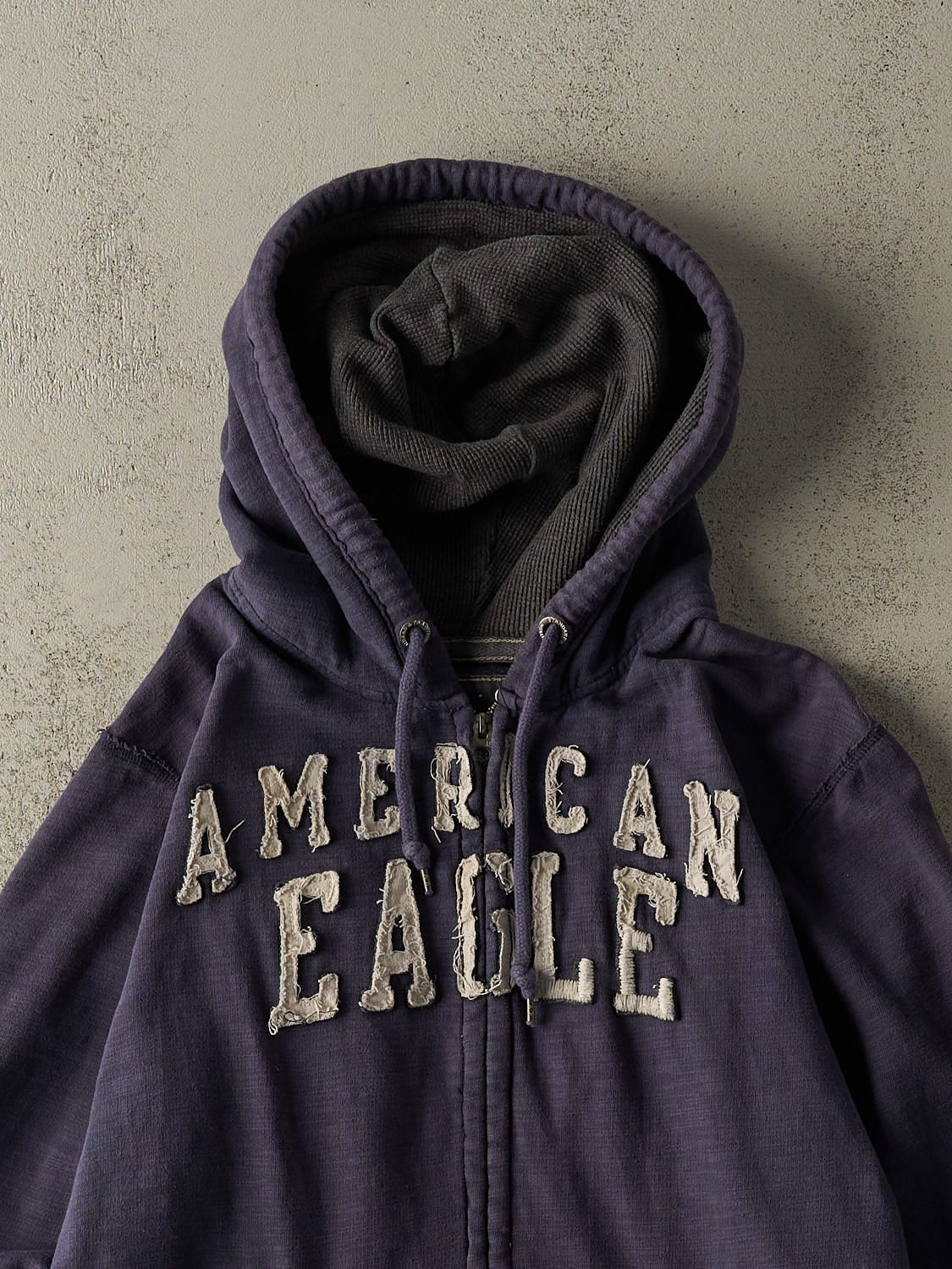 Vintage Y2K Navy Blue American Eagle Zip Up Hoodie (L)