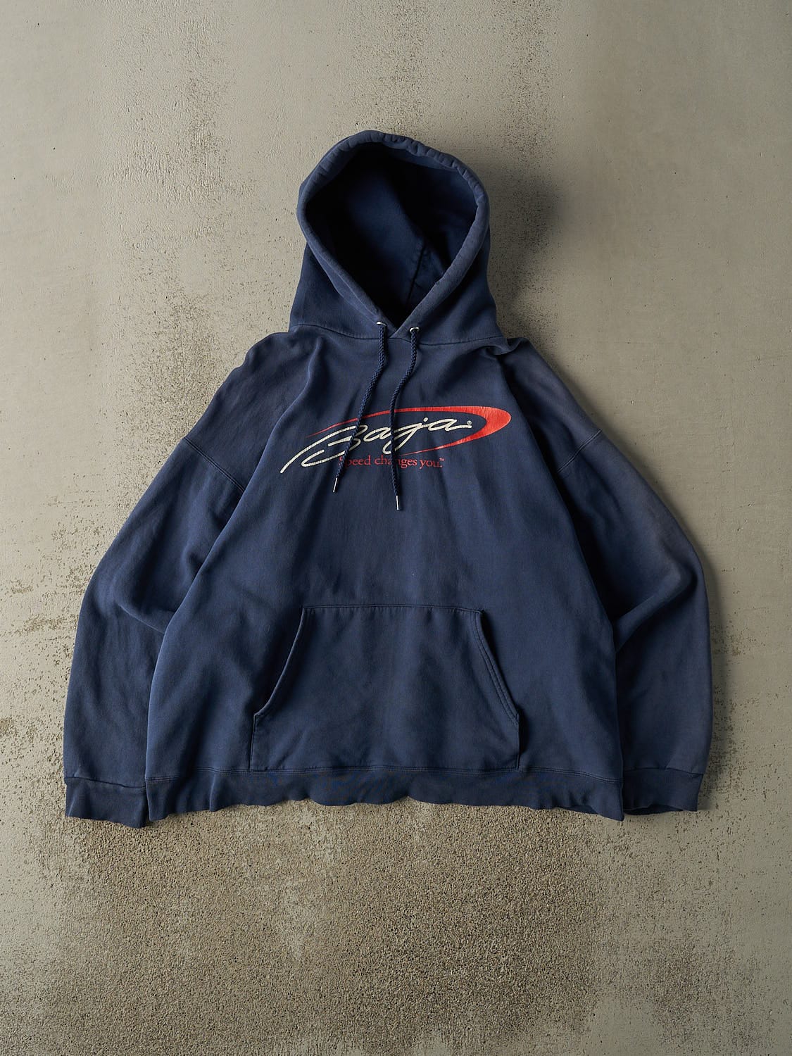 Vintage 90s Navy Blue Baja Logo Hoodie (M/L)