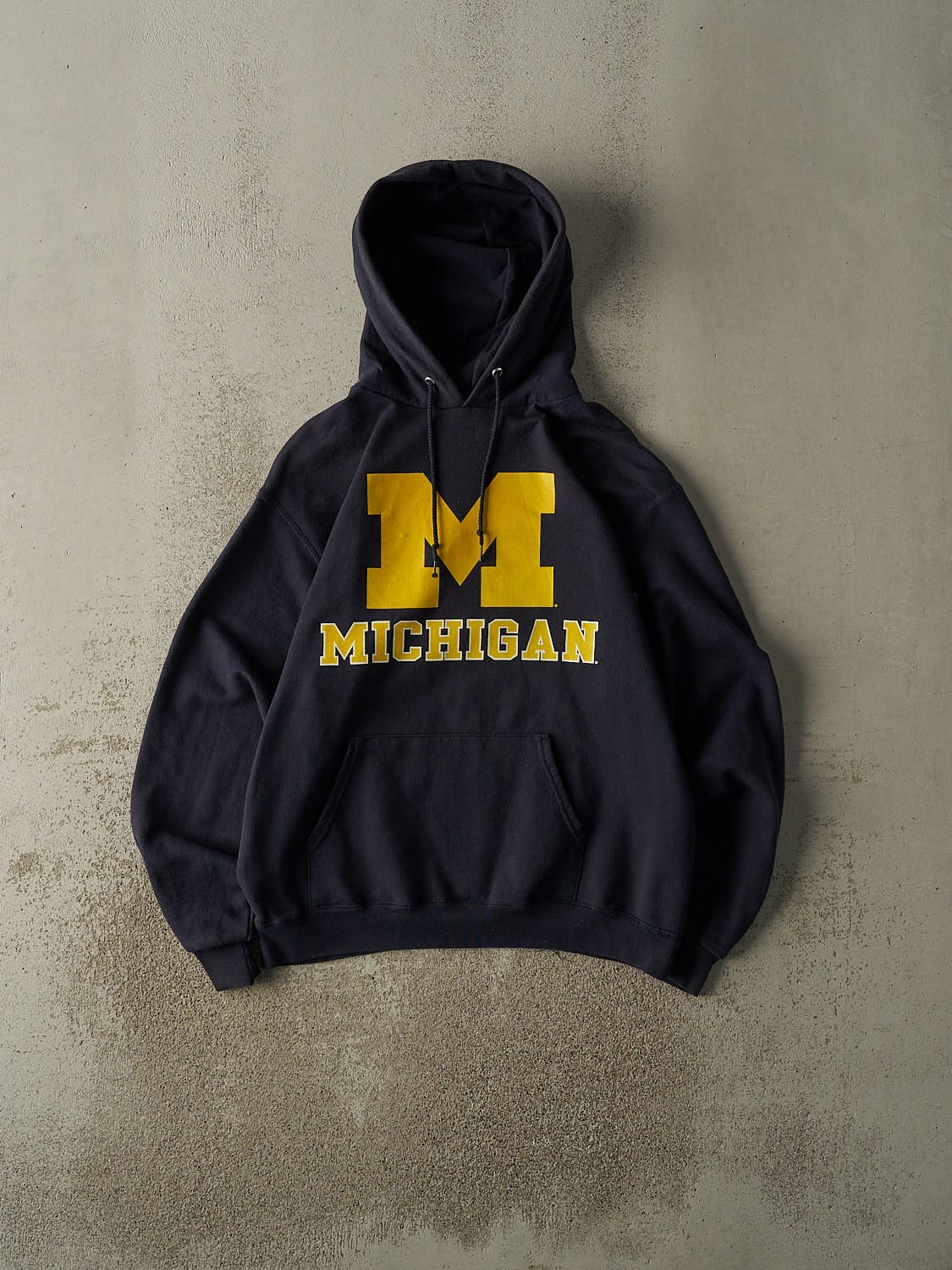 Vintage 90s Navy Blue University Of Michigan Hoodie (M)
