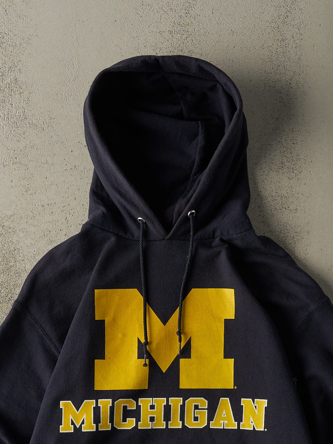 Vintage 90s Navy Blue University Of Michigan Hoodie (M)
