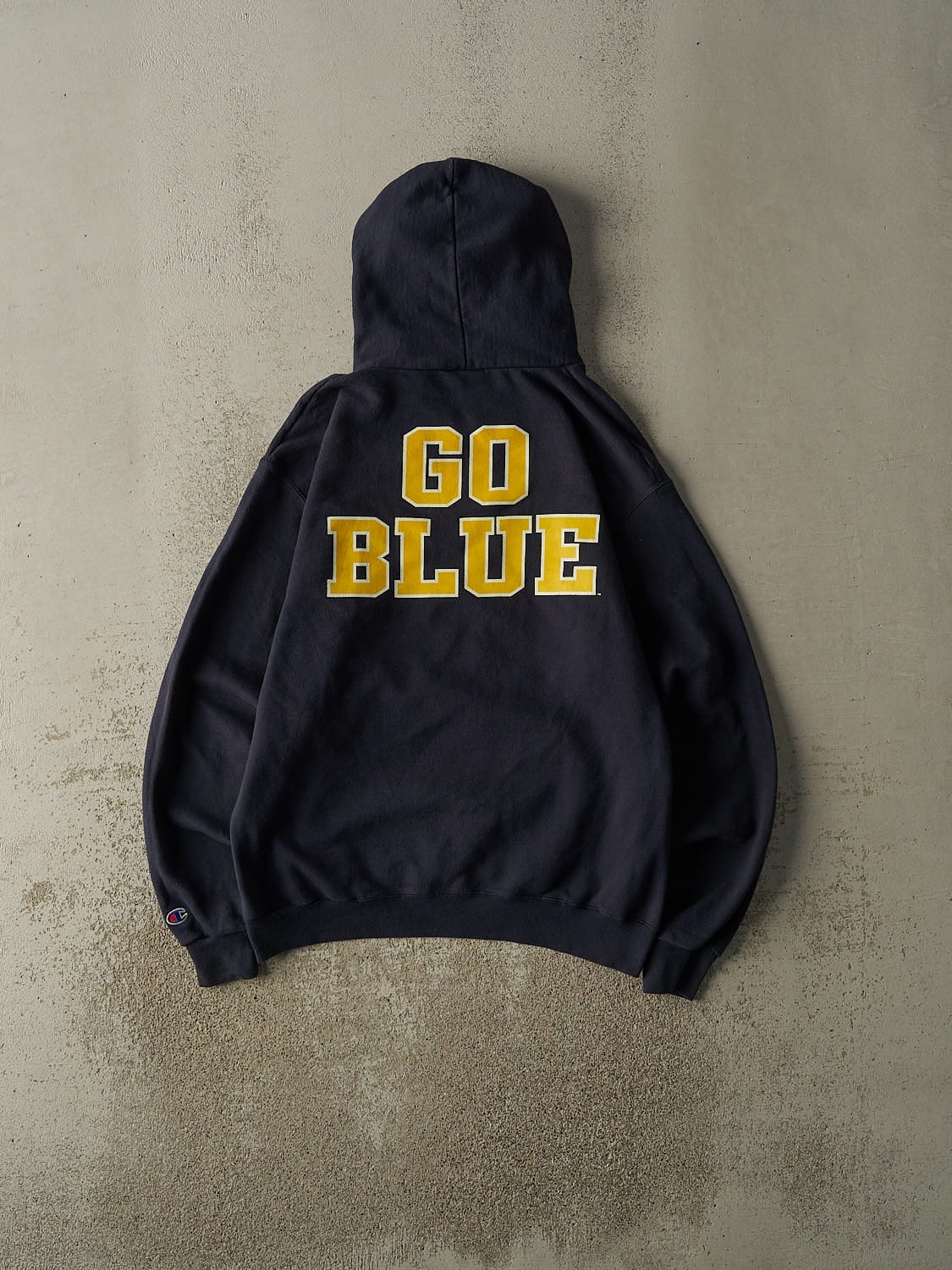 Vintage 90s Navy Blue University Of Michigan Hoodie (M)