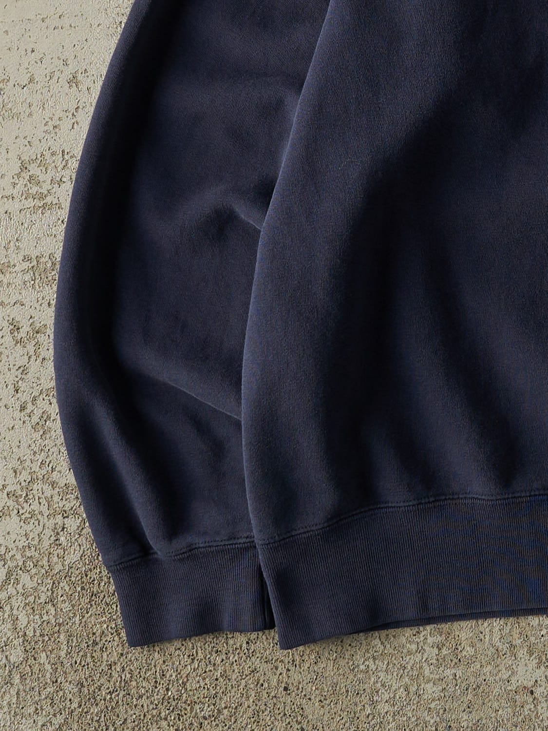 Vintage 90s Navy Blue Deer Embroidered Quarter Zip Sweater (M/L)