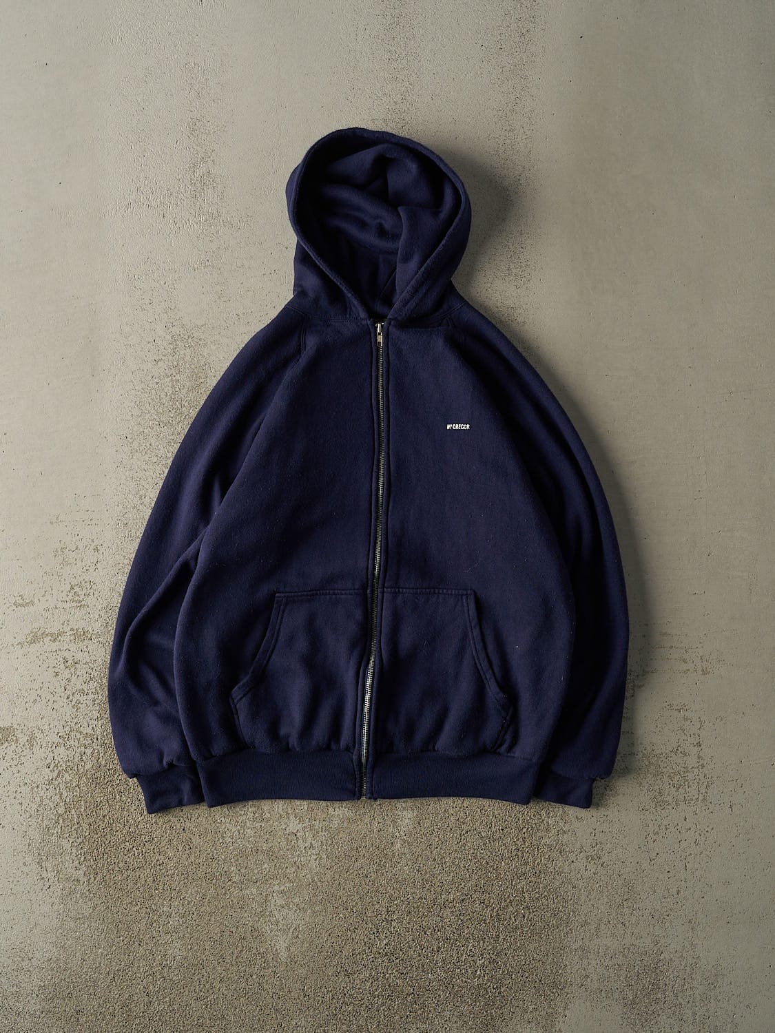 Vintage 80s Navy Blue McGregor Thermal Lined Zip Up Hoodie (M/L)