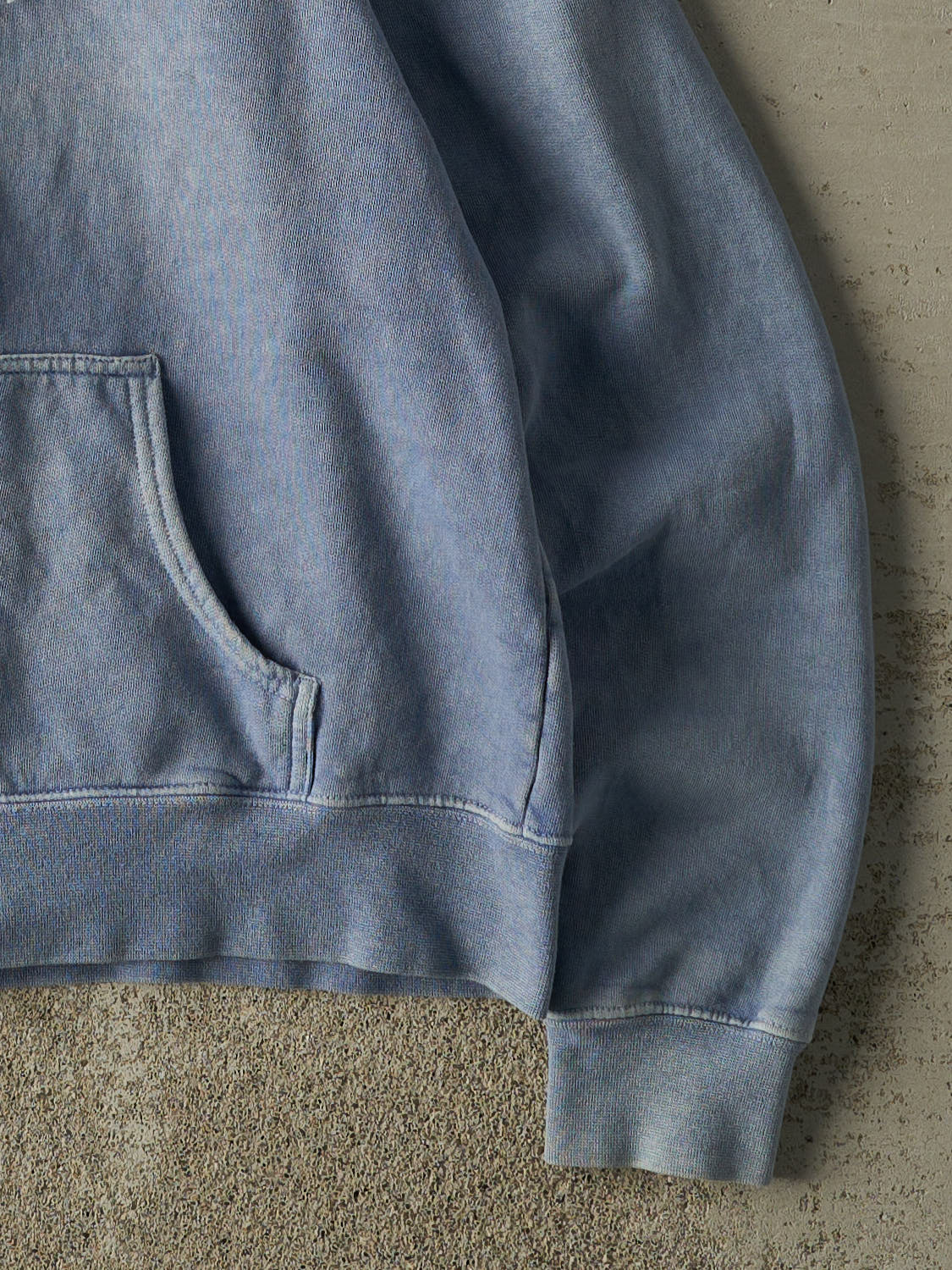 Vintage 90s Washed Blue Blank Zip Up Hoodie (XS)