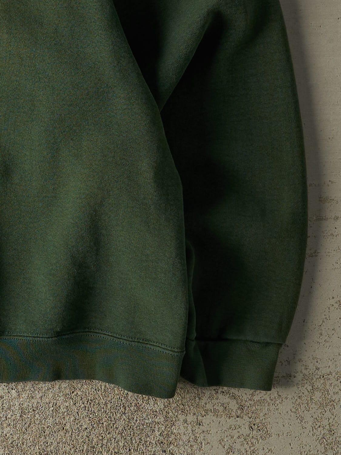Vintage 90s Sun Faded Green Embroidered Car Crewneck (M/L)