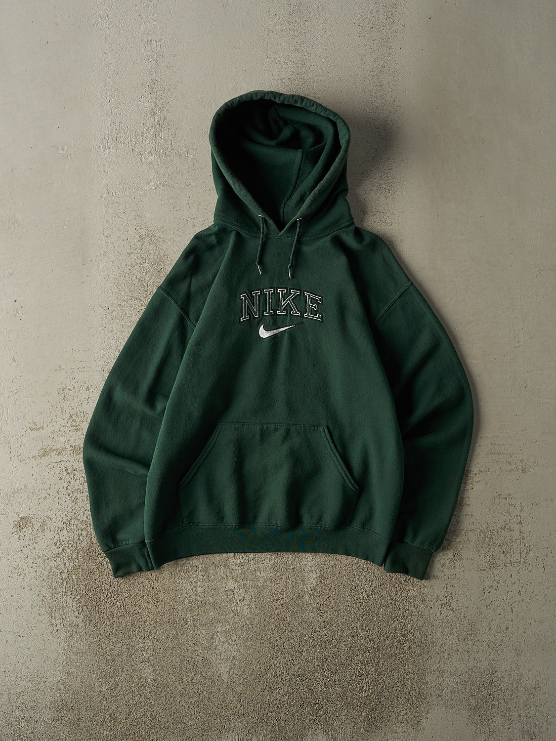 Vintage 90s Green Nike Bootleg Embroidered Hoodie (S/M)