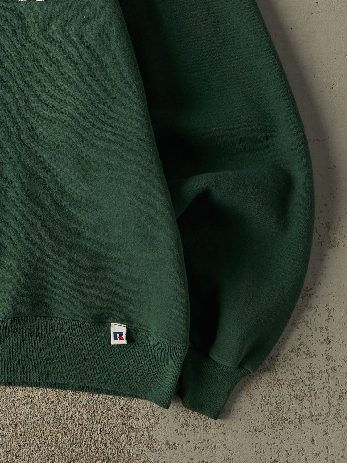 Vintage 90s Green Russell Athletic Greenwood Lake Embroidered Crewneck (S)