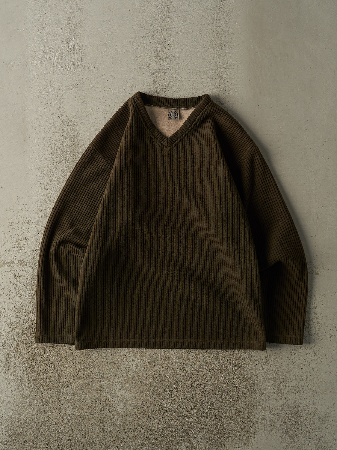 Vintage 90s Green Fleece Lined Textured Knit (L/XL)