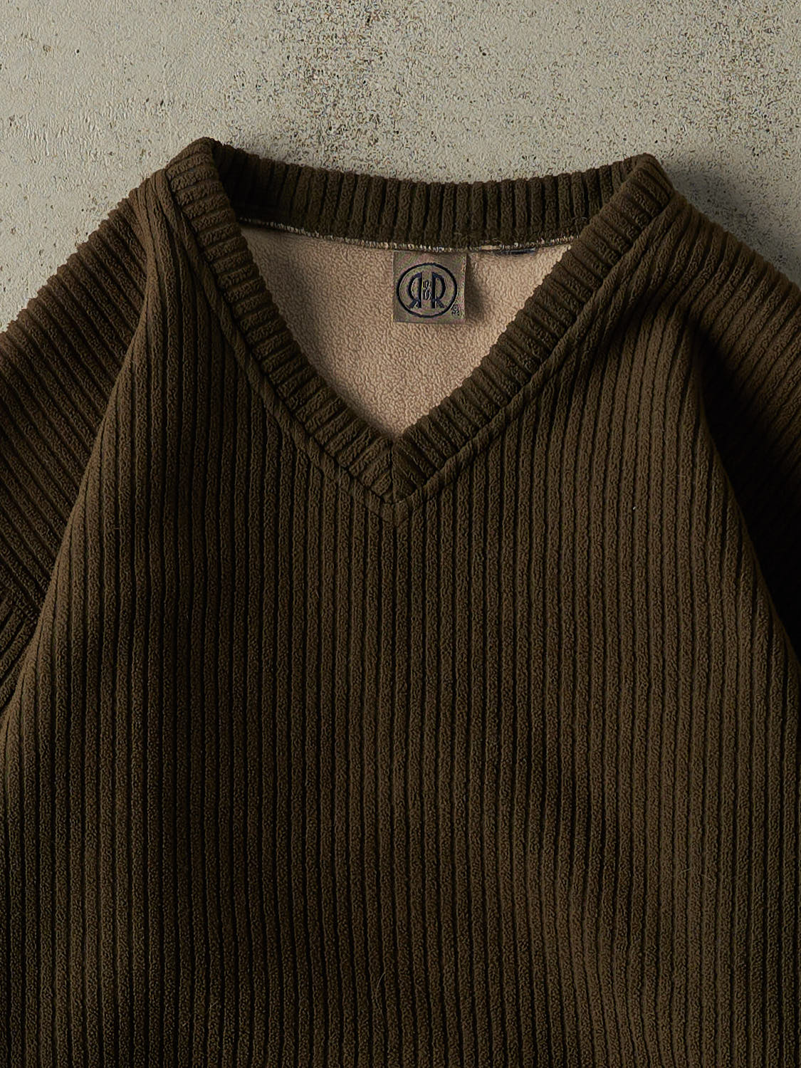 Vintage 90s Green Fleece Lined Textured Knit (L/XL)