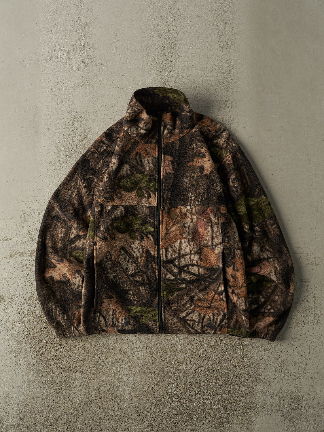 Vintage Y2K Camo Zip Up Fleece (S/M)