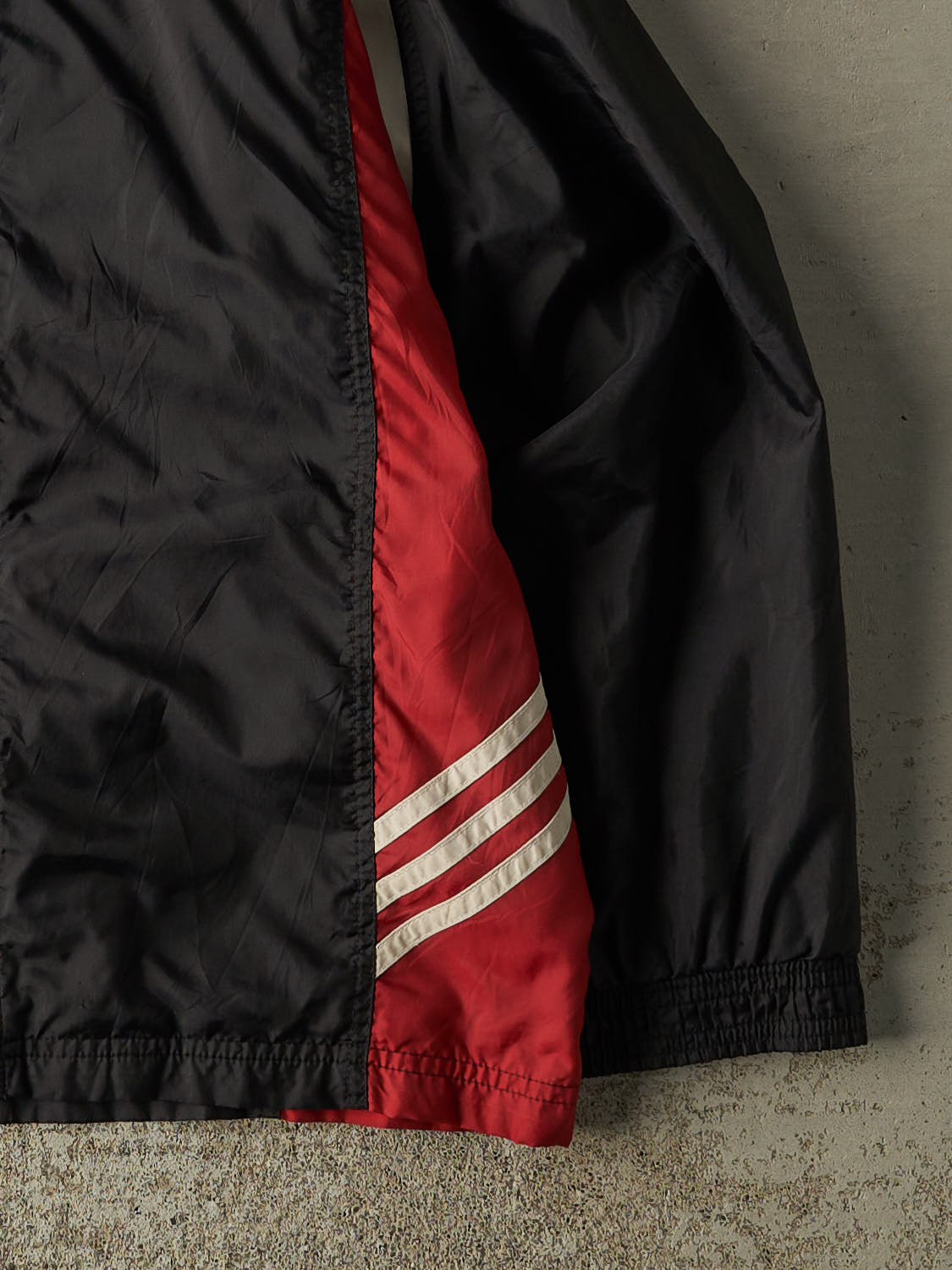 Vintage 90s Black, Red & White Adidas Embroidered Windbreaker (S)