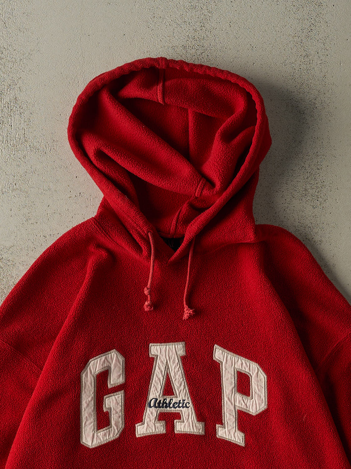 Vintage 90s Sun Faded Red Gap Embroidered Fleece Hoodie (XL/XXL)
