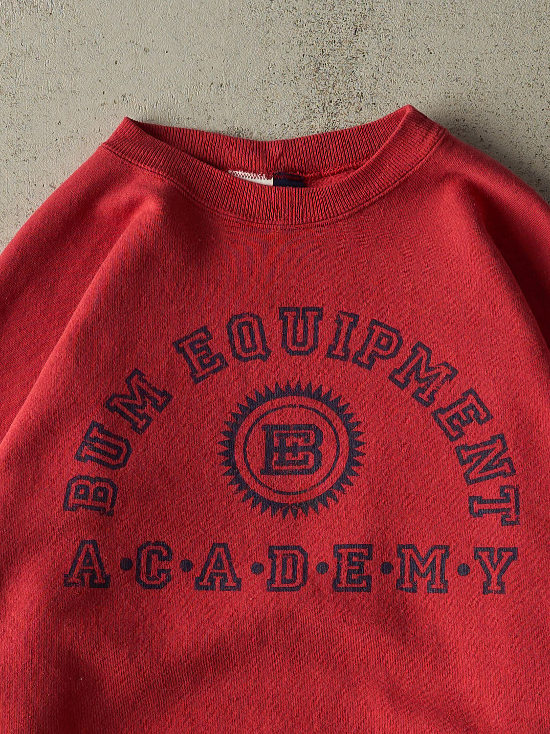 Vintage 90s Sun Faded Red Bum Equipment Crewneck (XL/XXL)