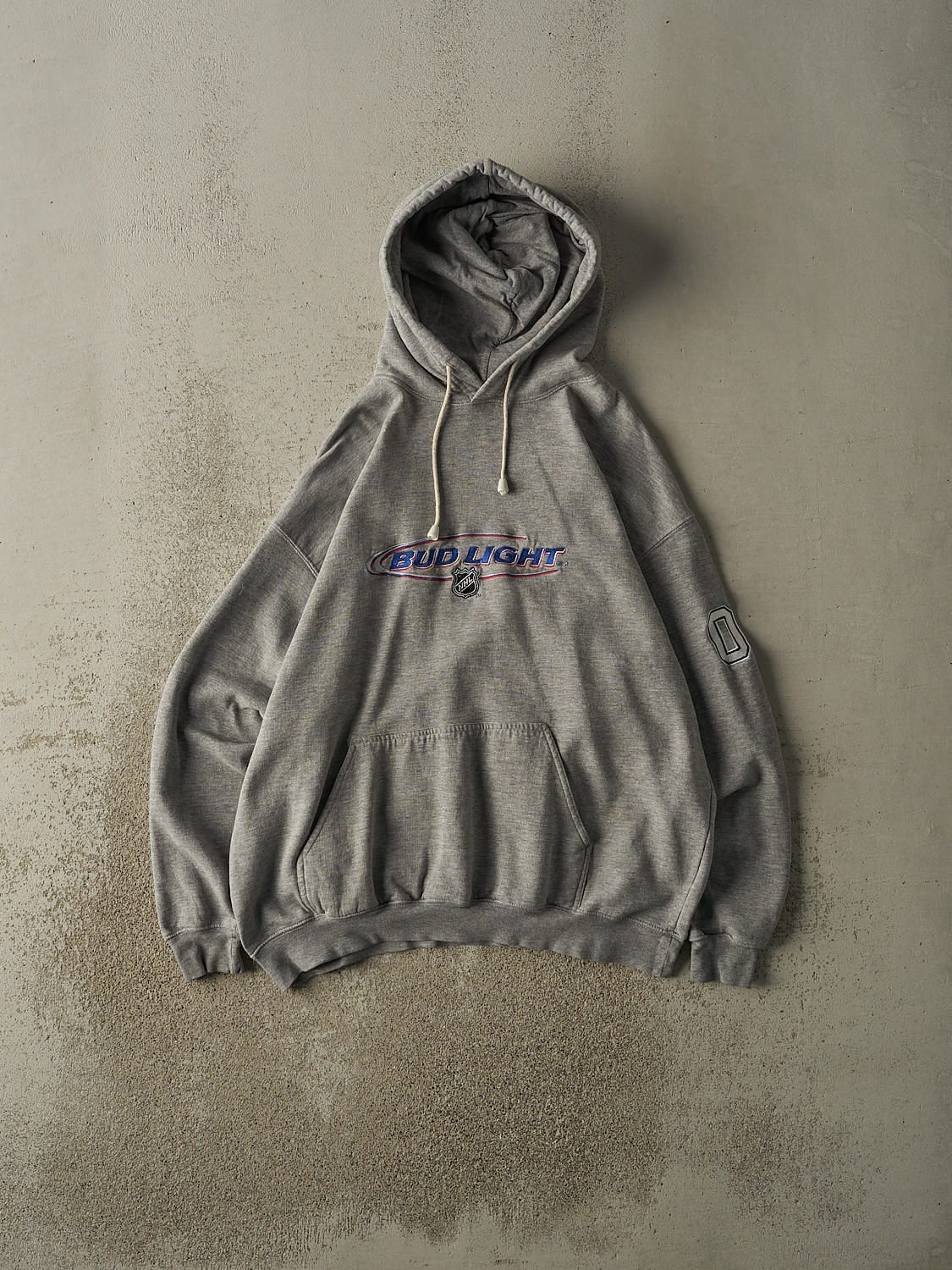 Vintage 90s Grey Bud Light NHL Embroidered Hoodie (L/XL)