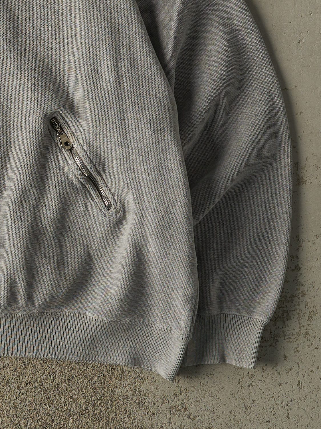 Vintage 90s Grey Timberland Embroidered Quarter Zip Sweater (L)