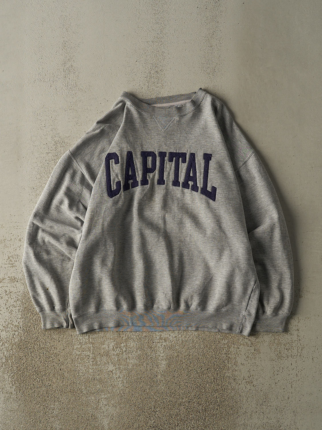 Vintage 90s Grey Capital Embroidered Crewneck (L/XL)