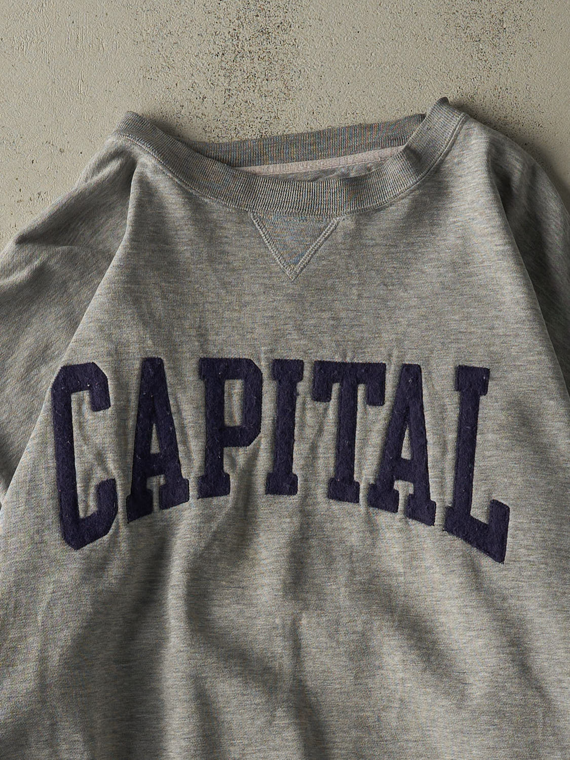 Vintage 90s Grey Capital Embroidered Crewneck (L/XL)